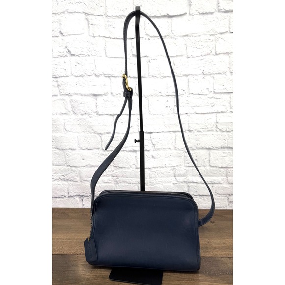 Vintage Coach Navy Blue Legacy Leather Crossbody Bag Timeless Classic Minimalist - Picture 2 of 16